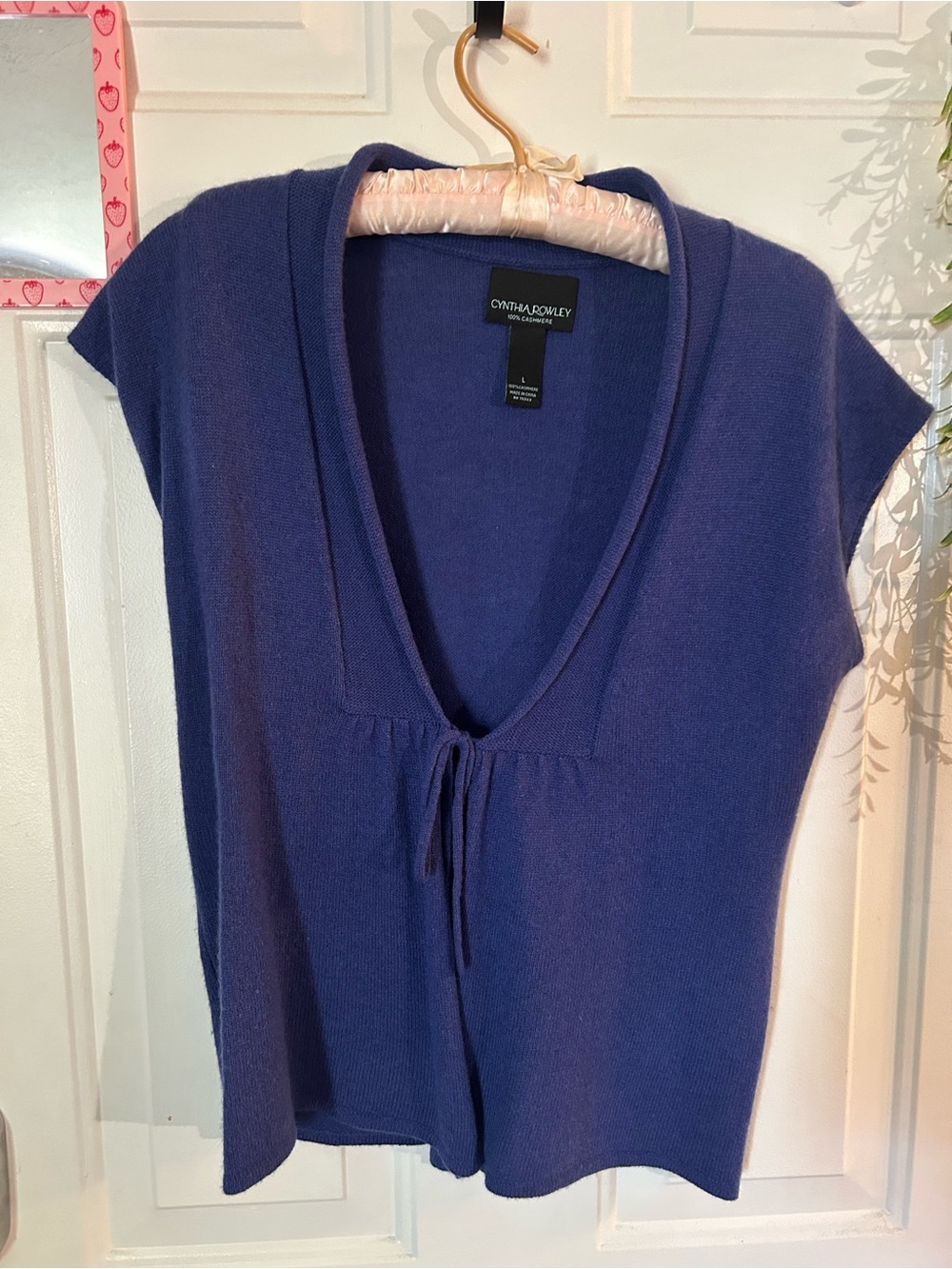 Cynthia Rowley Deep V-Neck Knit Tie-Front Top